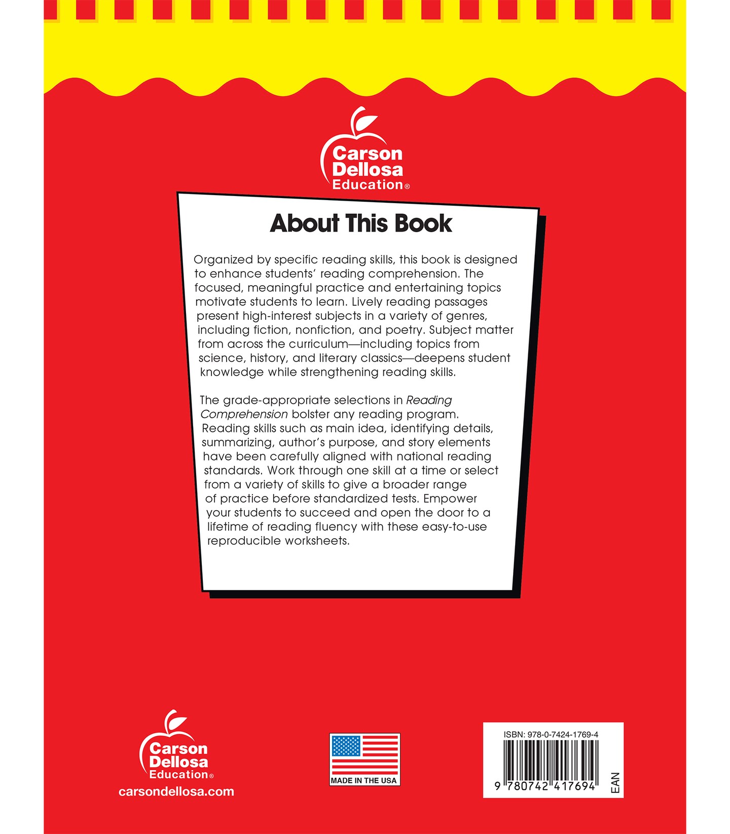 Carson Dellosa The 100+ Series: Grade 7-8 Reading Comprehension Workbook, Vocabulary, Biography,  Fiction &#x26; Nonfiction, 7th Grade &#x26; 8th Grade Reading Comprehension Classroom or Homeschool Curriculum