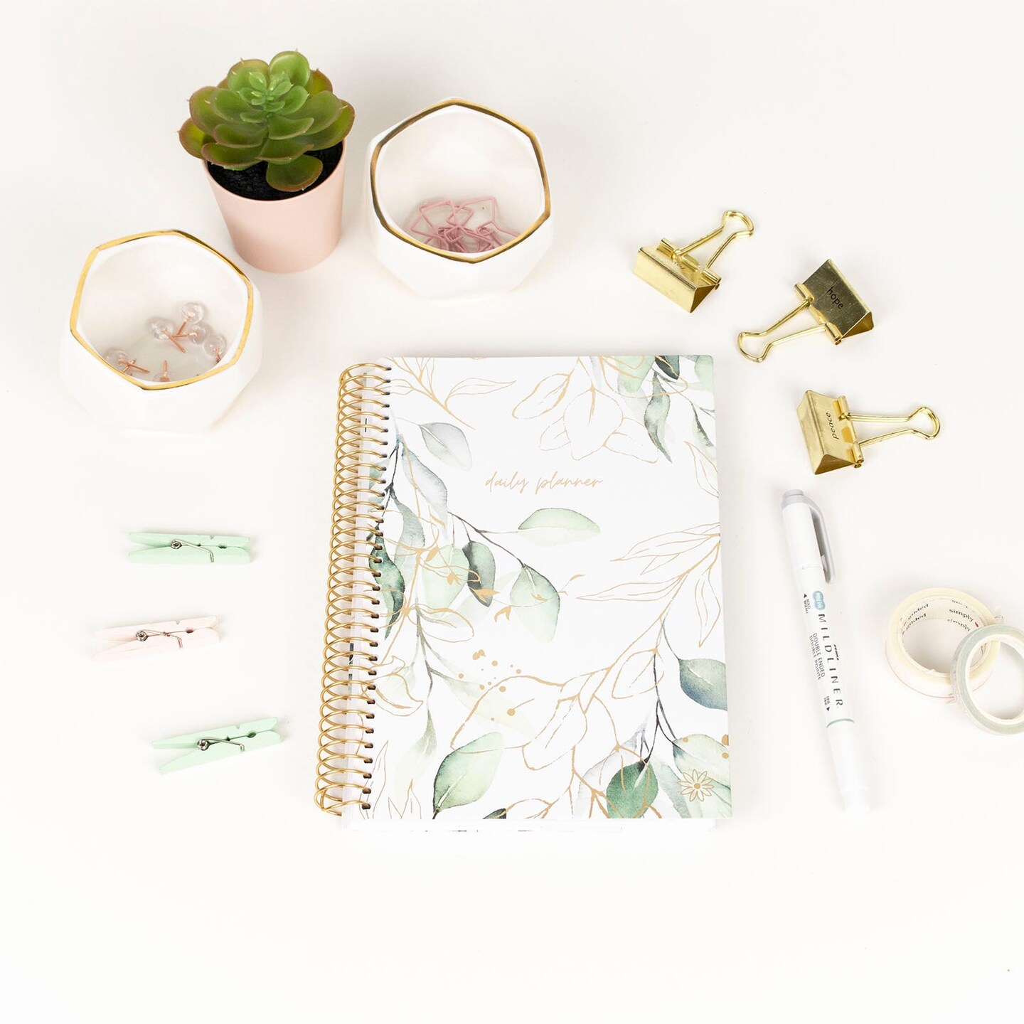 bloom daily planners Undated Soft Cover Planner, 5.5&#x22; x 8.25&#x22;, Eucalyptus