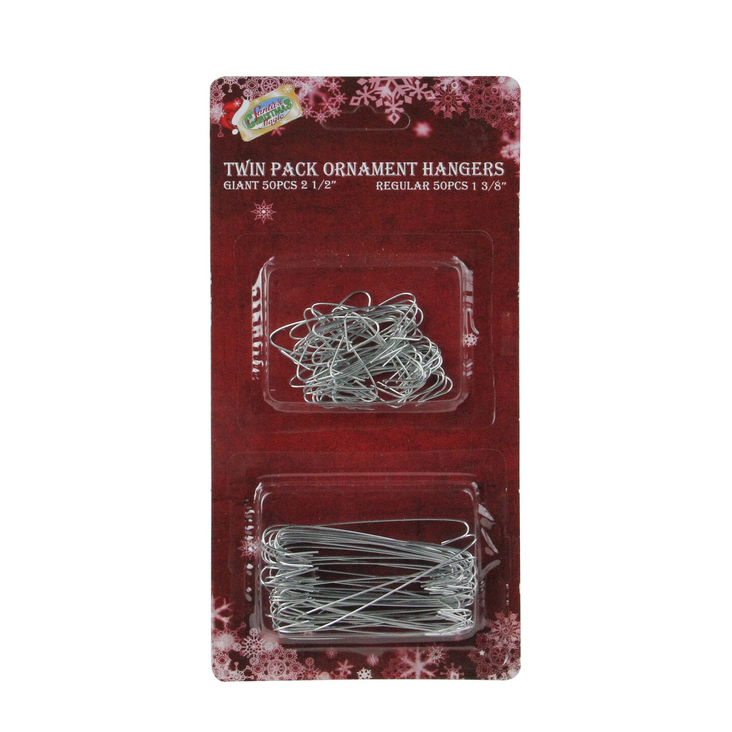 LB International 100ct Silver Twin Pack Christmas Ornament Hooks 2.5"