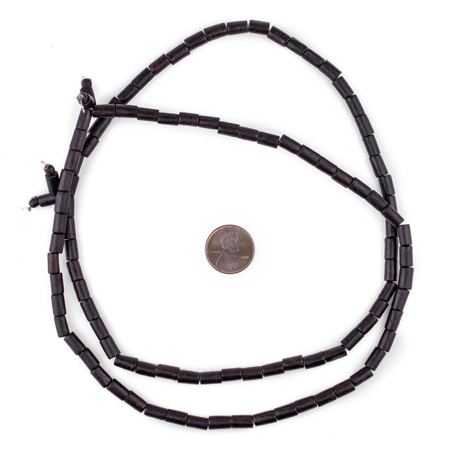 The Bead Chest Dark Brown Tube Natural Wood Beads (7x5mm): Organic Eco-Friendly Wooden Bead Strand for DIY Jewelry, Crafts, Necklace and Bracelet Making