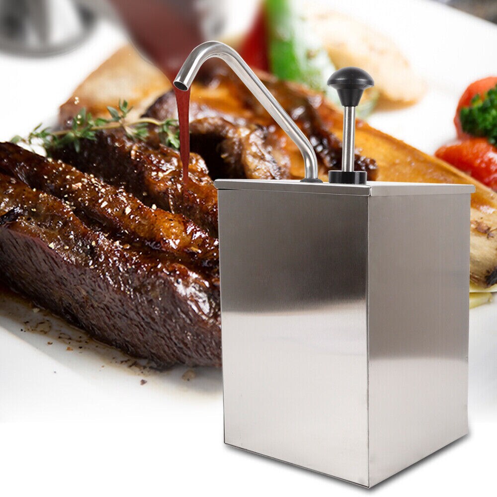 Kitcheniva Stainless Pump Bucket Condiment Dispenser 4L