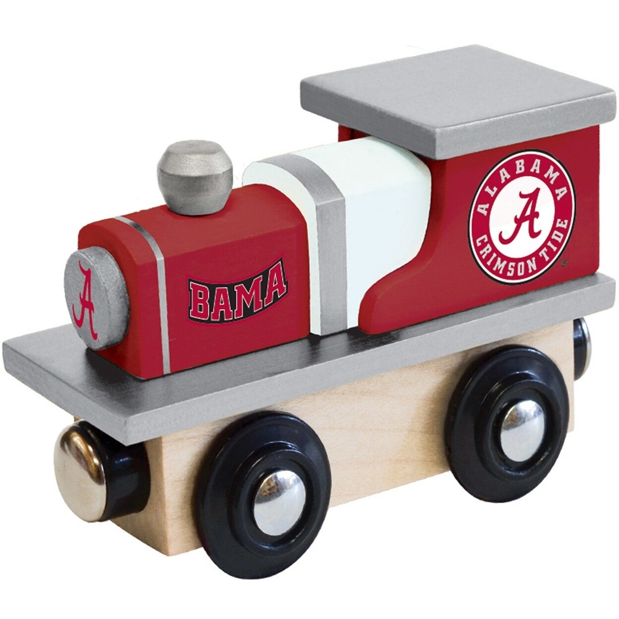 Alabama Crimson Tide Wooden Toy Train Engine Ncaa Team Colors Compatible Tracks