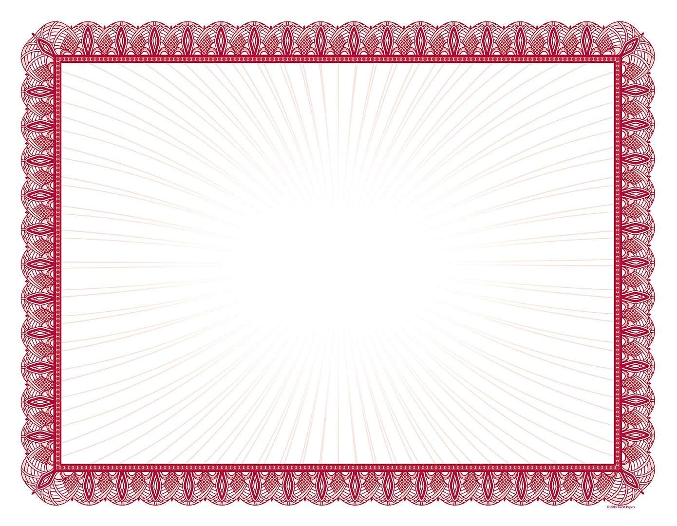 Great Papers! Value Certificate, Red Border, 8.5" x 11", Printer Compatible, 100 Count