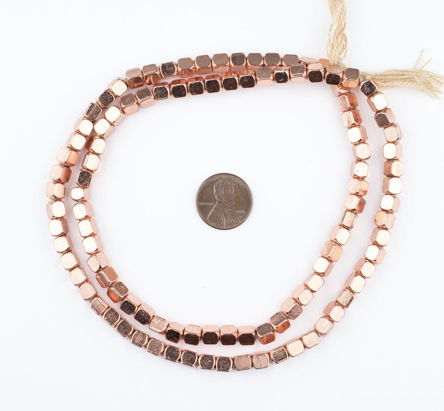 TheBeadChest Copper Cube Beads 5mm Large Hole 24 Inch Strand