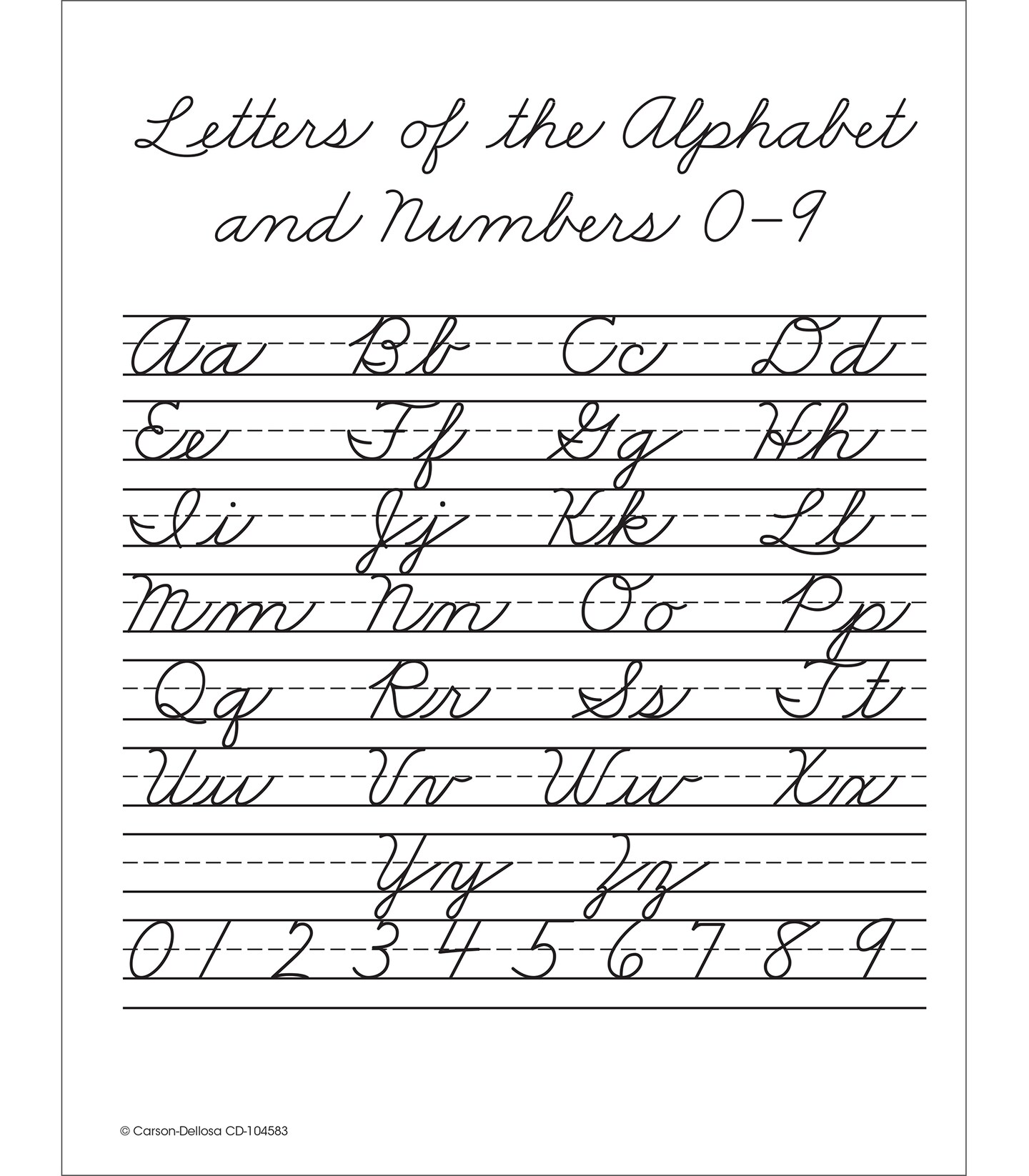 Carson Dellosa Beginning Traditional Cursive Handwriting Workbook for Kids, Handwriting Practice for Cursive Alphabet and Numbers