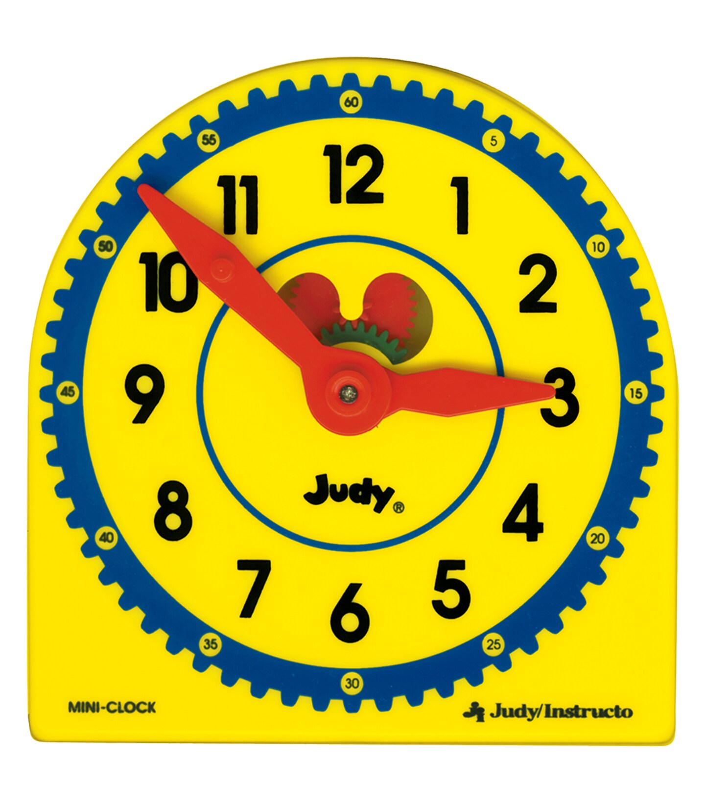 Carson Dellosa 6 Mini Judy Clocks Set, 5&#x22; x 5&#x22; Student Clocks, Learn to Tell Time Clocks for Kids, Analog Clock for Kids with Movable Gears for Teaching Time Activity