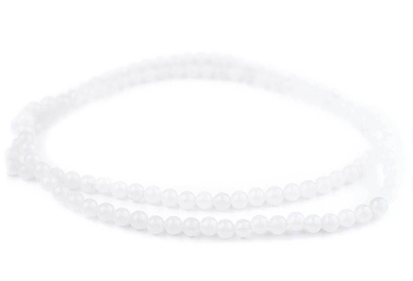 TheBeadChest Round White Jade Beads (6mm): Organic Gemstone Round Spherical Energy Stone Healing Power Crystal for Jewelry Bracelet Mala Necklace Making