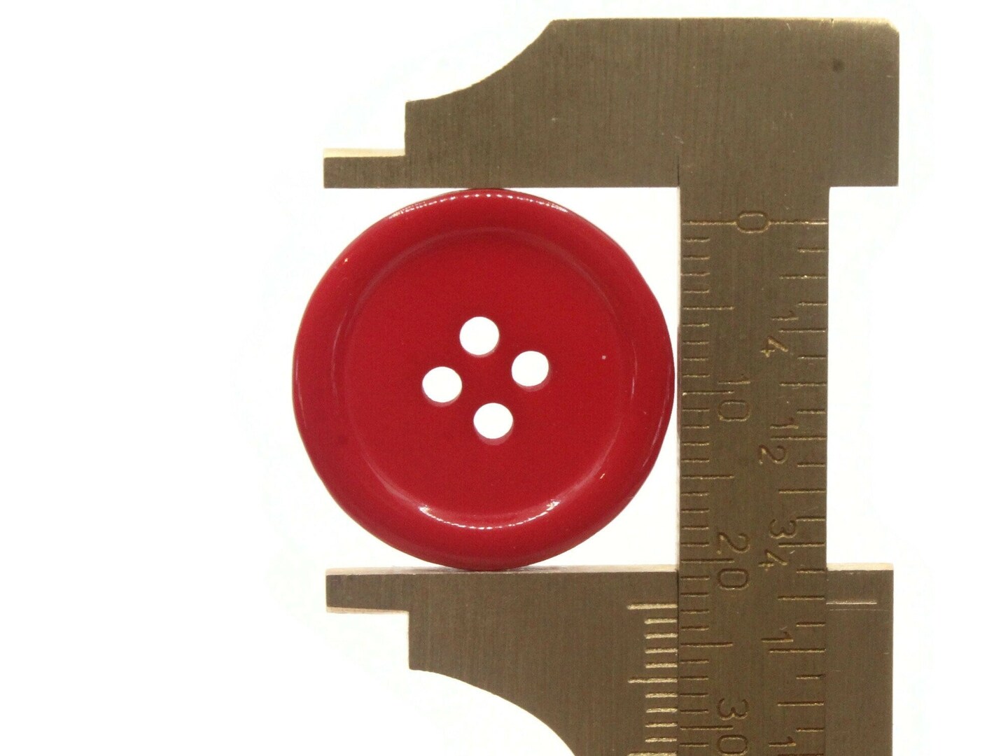 10 22mm Red Flat Round Plastic Four Hole Buttons