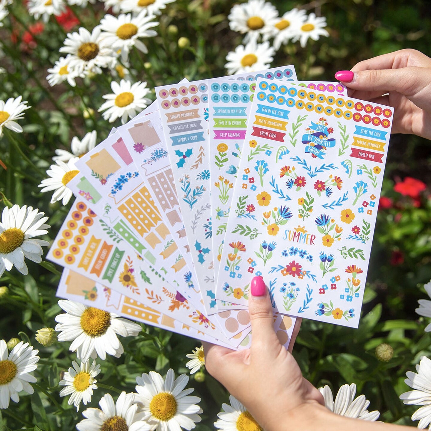 bloom daily planners Sticker Sheets, Decorative Floral Planner Stickers