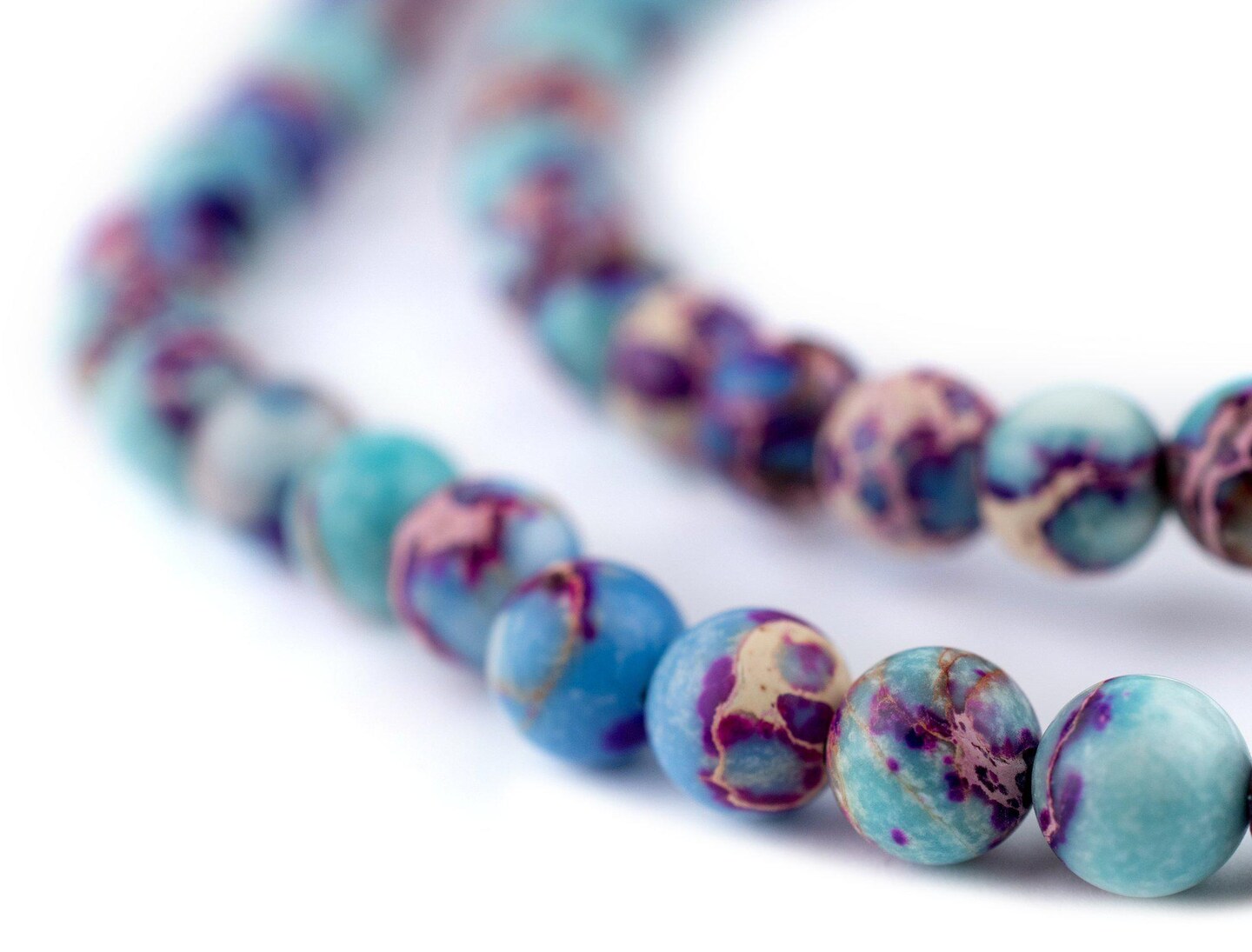 The Bead Chest Galaxy Sea Sediment Jasper Beads (6mm): Organic Gemstone Round Spherical Energy Stone Healing Power Crystal for Jewelry Bracelet Mala Necklace Making