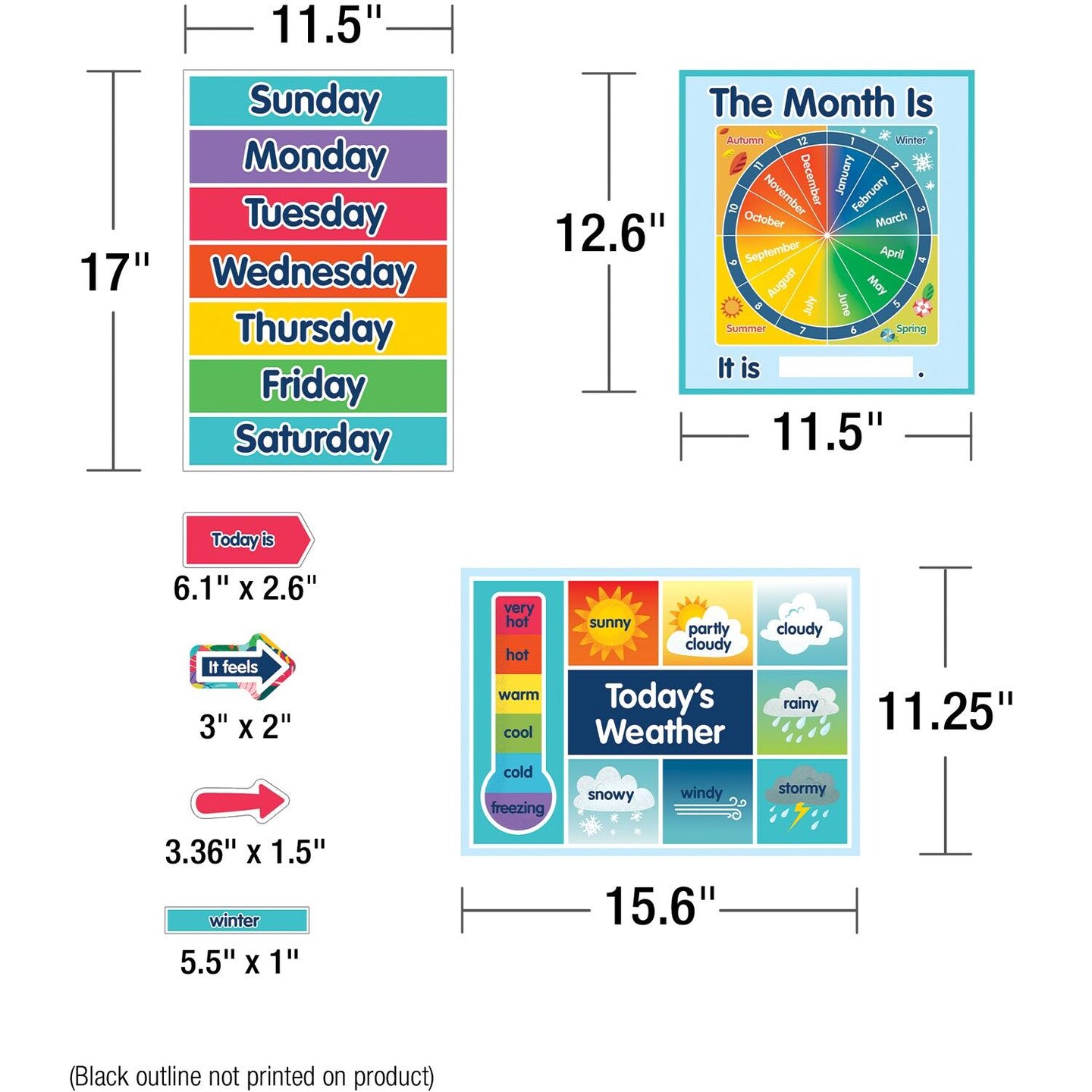 One World Calendar Bulletin Board Set, 134 Pieces