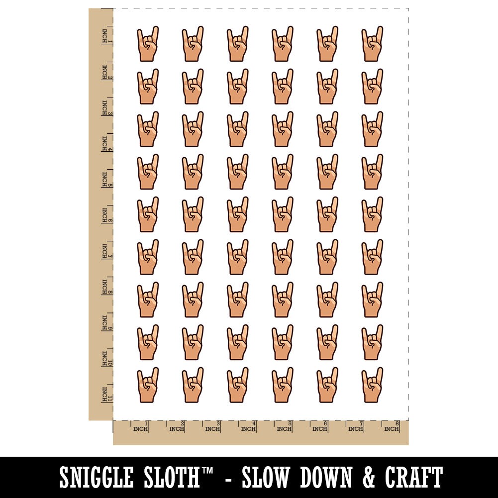Sign of the Horns Rock and Roll Hand Gesture Temporary Tattoo Water Resistant Fake Body Art Set Collection (1 Sheet)