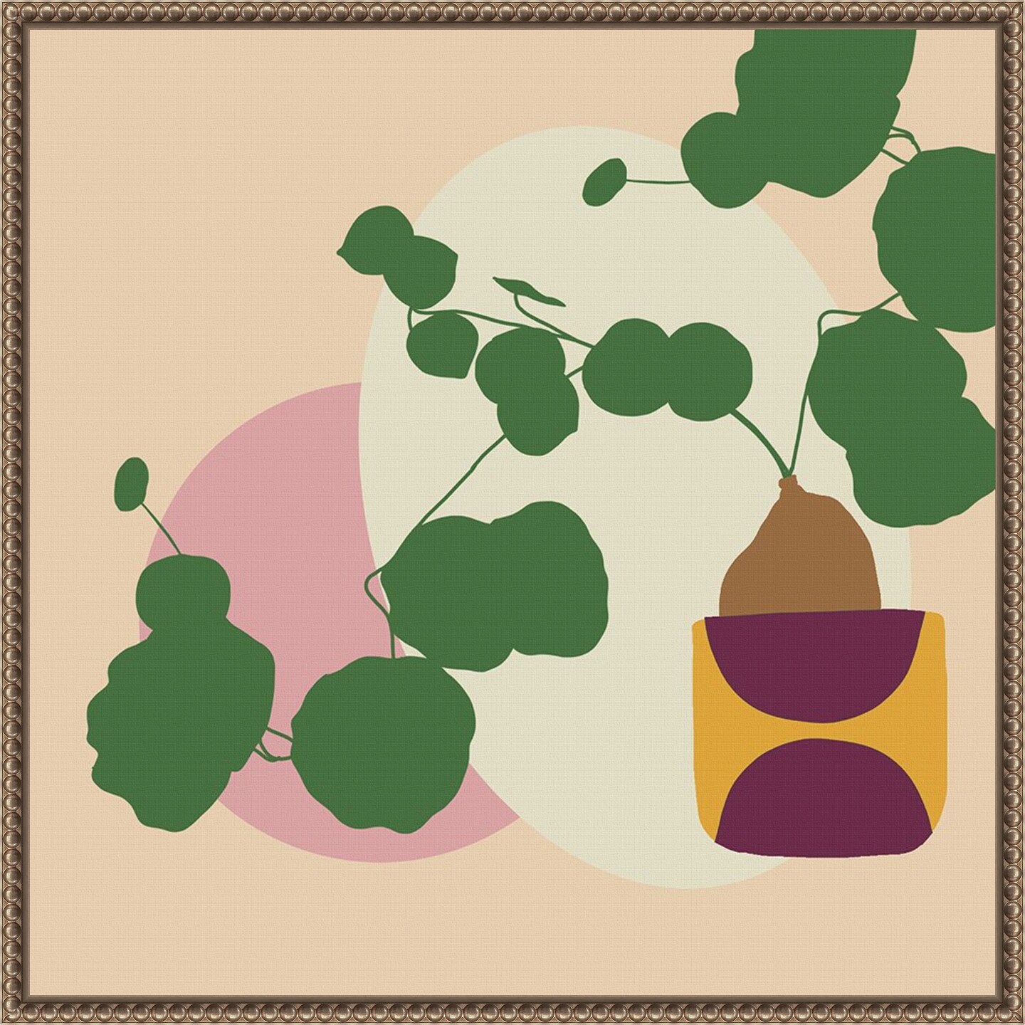 Mod Potted Plant 1I by Jen Bucheli Framed Canvas Wall Art
