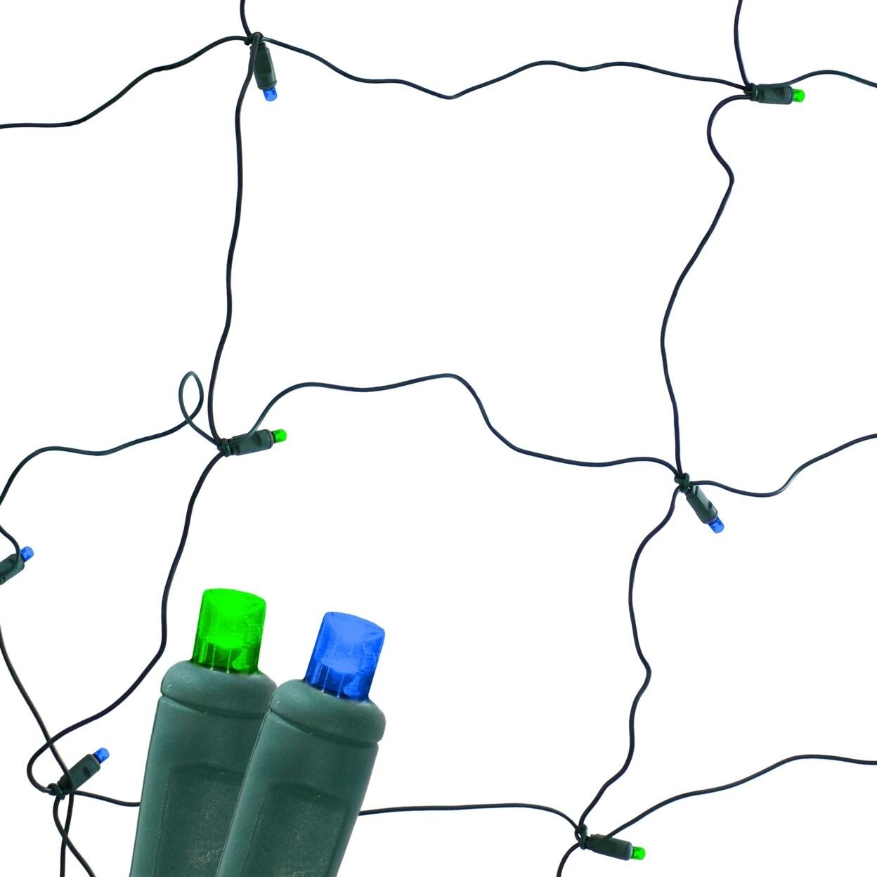 Sunnydaze 6 X 4 Ft Netted Wide Angle Outdoor Led String Lights - Blue/Green