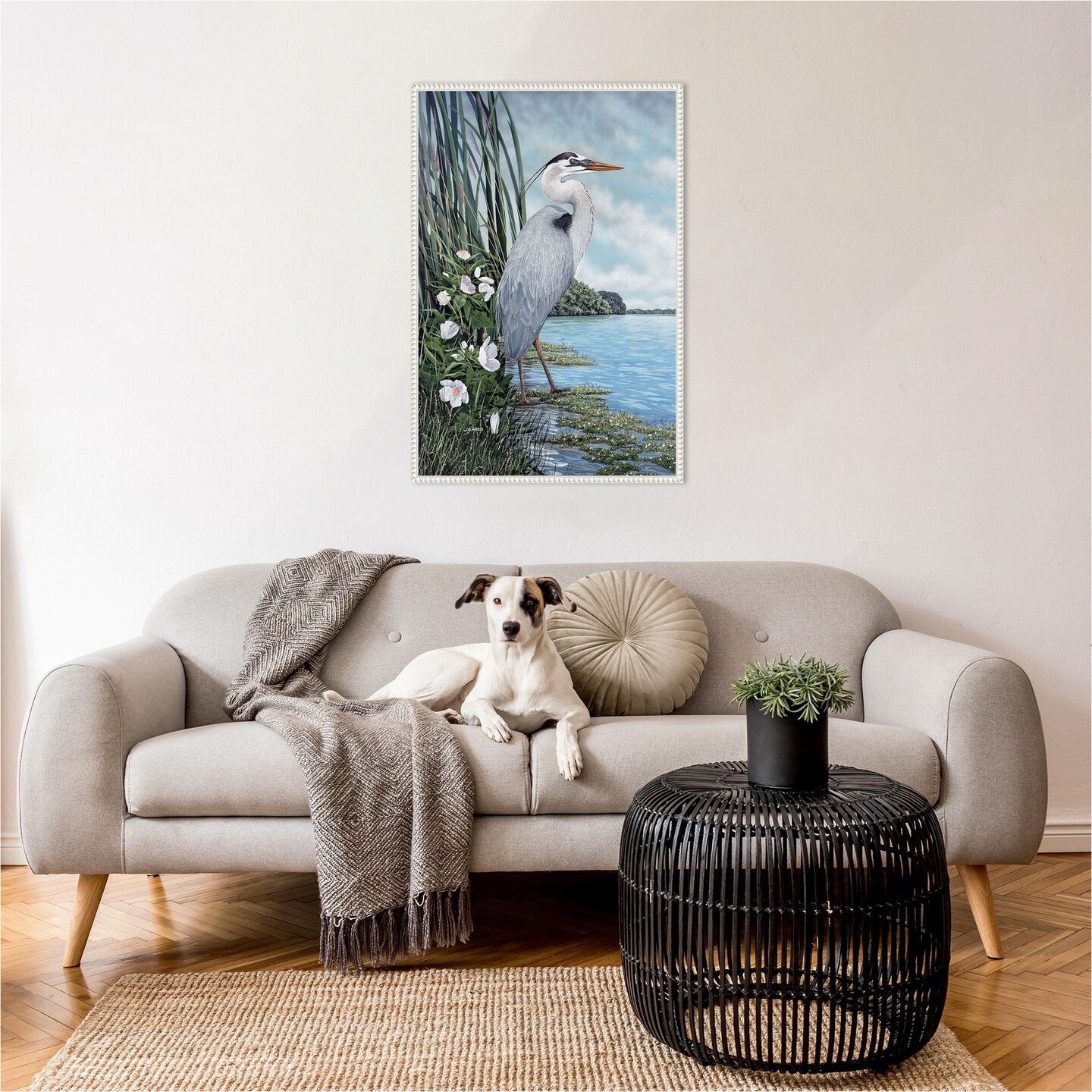 Great Blue Heron by James Harris Framed Canvas Wall Art
