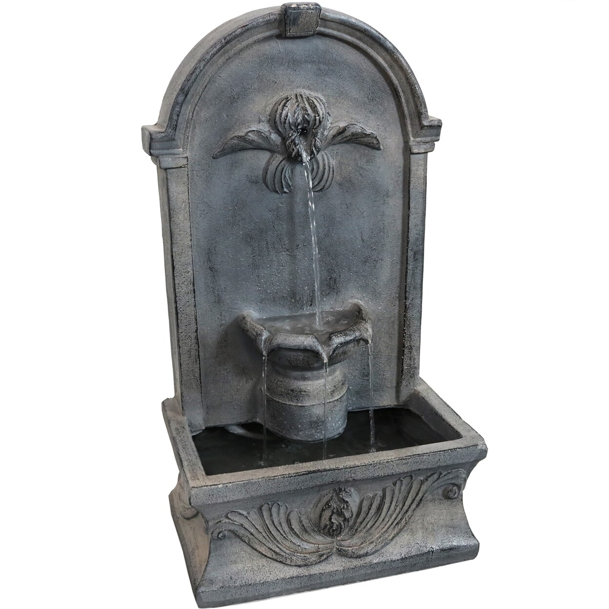 Sunnydaze French-Inspired Reinforced Concrete Outdoor Water Fountain