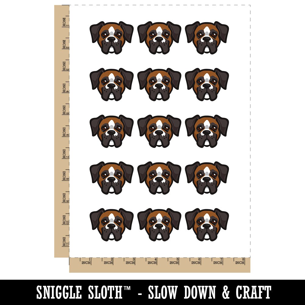 Boxer Dog Head Temporary Tattoo Water Resistant Fake Body Art Set Collection (1 Sheet)