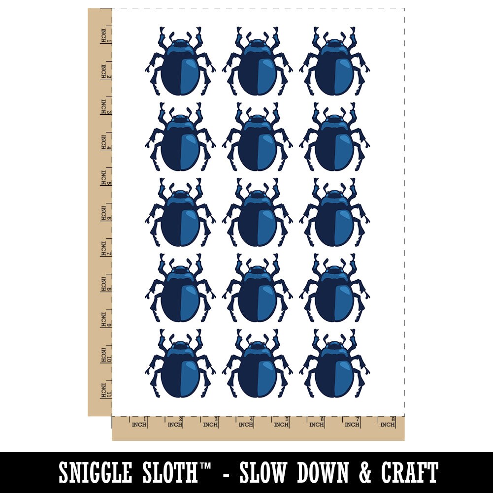 Round Striped Potato Beetle Bug Insect Temporary Tattoo Water Resistant Fake Body Art Set Collection (1 Sheet)