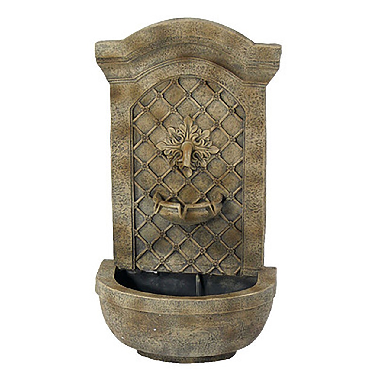 Sunnydaze Rosette Outdoor Solar Wall Fountain With Battery - Florentine