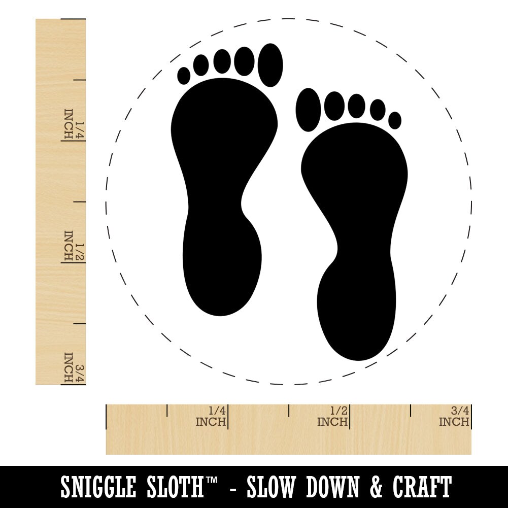 Foot Prints Solid Self-Inking Rubber Stamp for Stamping Crafting Planners
