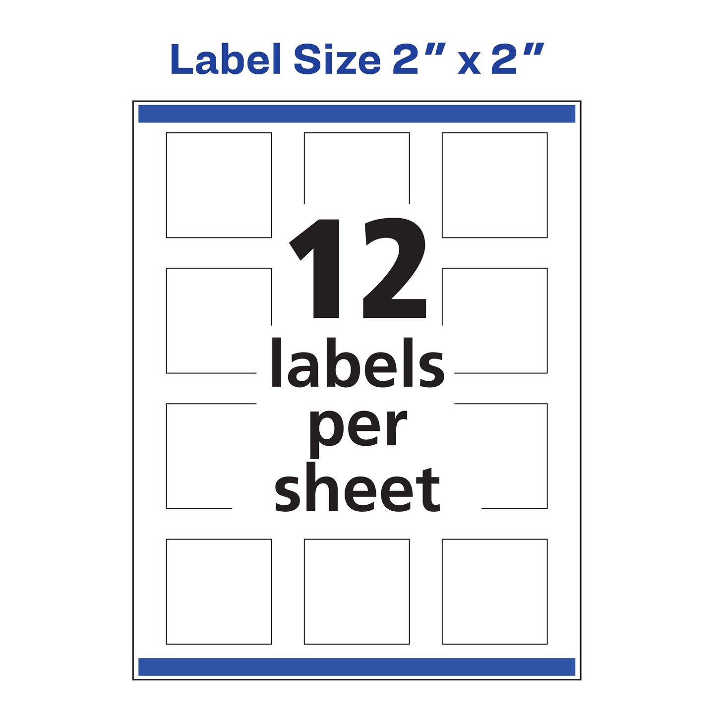 Avery Square Labels with Sure Feed, 2&#x22; x 2&#x22;