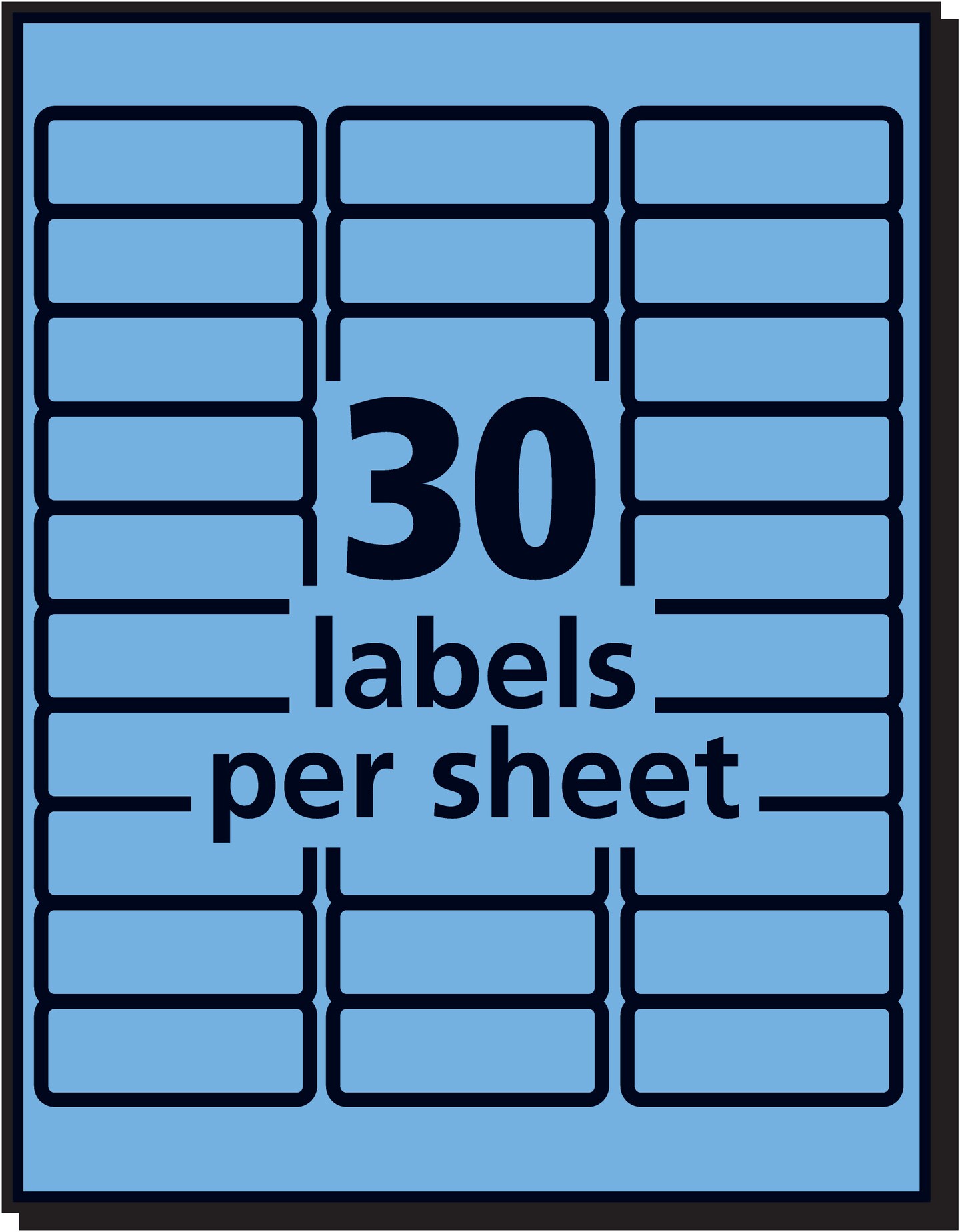 Avery Neon Address Labels with Sure Feed for Laser Printers, 1&#x22; x 2 5/8&#x22;, 750 Pastel Blue Labels (5980)