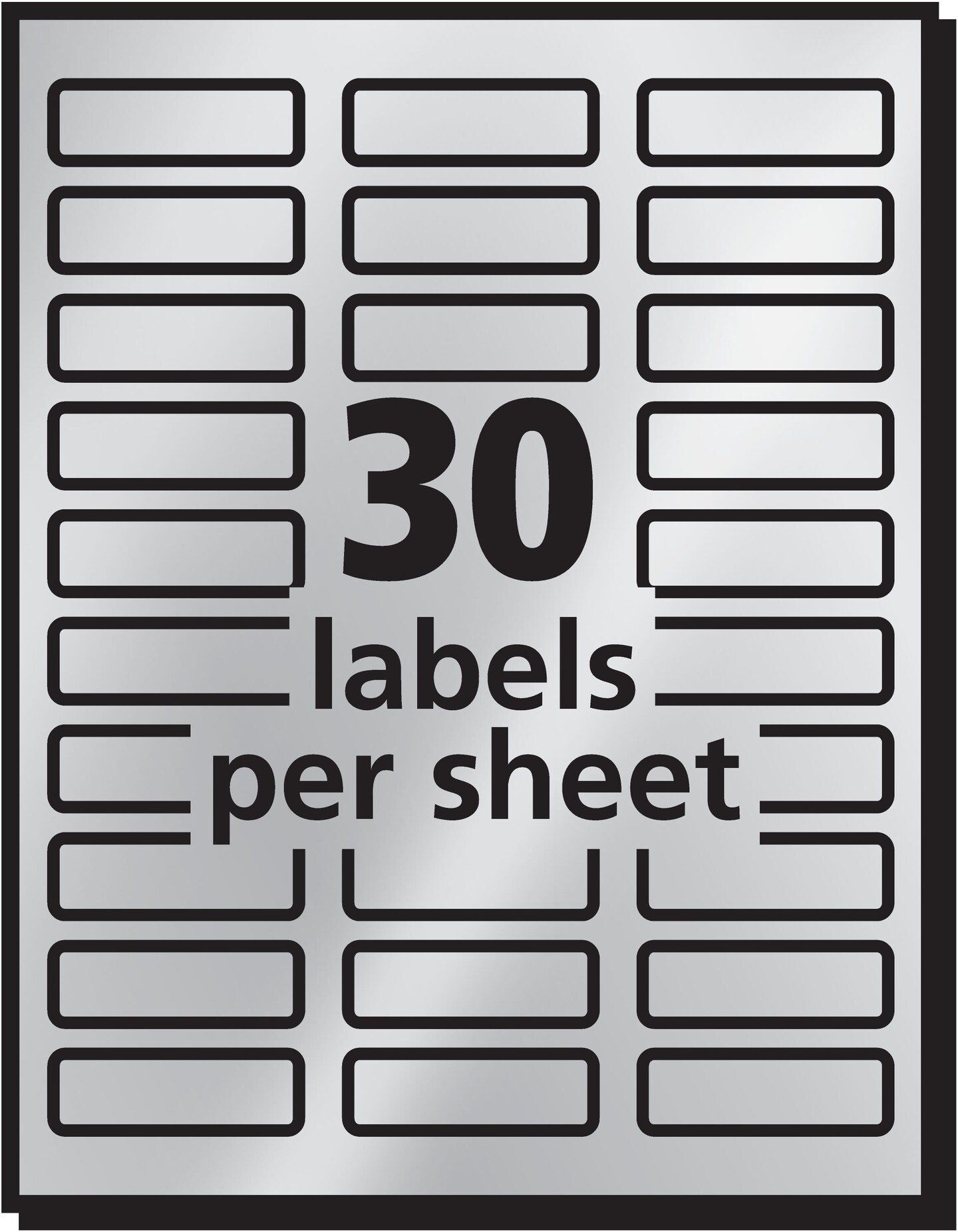 Avery Foil Mailing Labels, Silver, 3/4&#x22; x 2-1/4&#x22;, 300 Labels (8986)