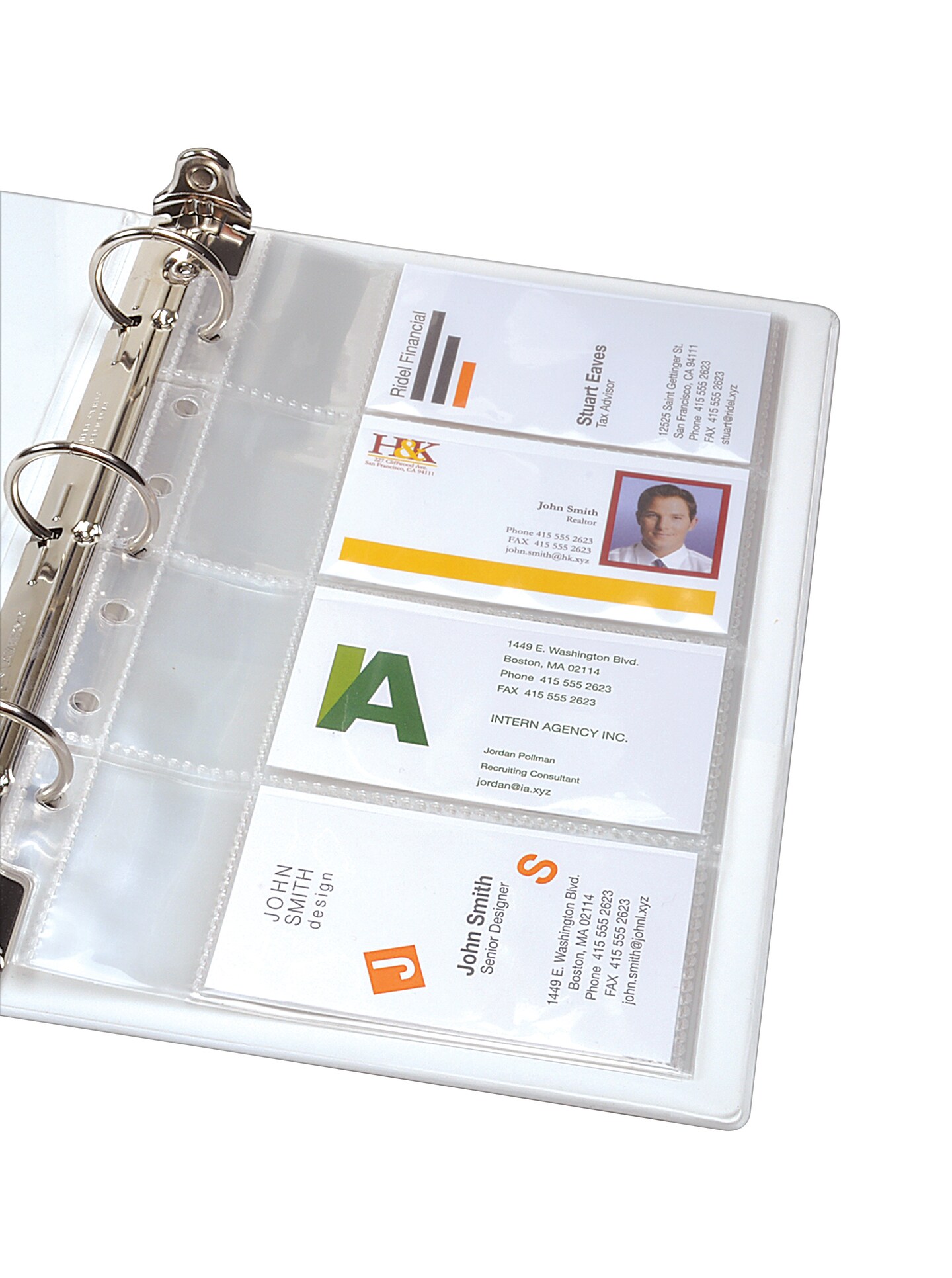 Avery Clear Business Card Organizer Pages for 5.5&#x22; x 8.5&#x22; Mini Binders, Pack of 5 Holds 40 Cards, 4 Packs, 20 Pages Total (76025)