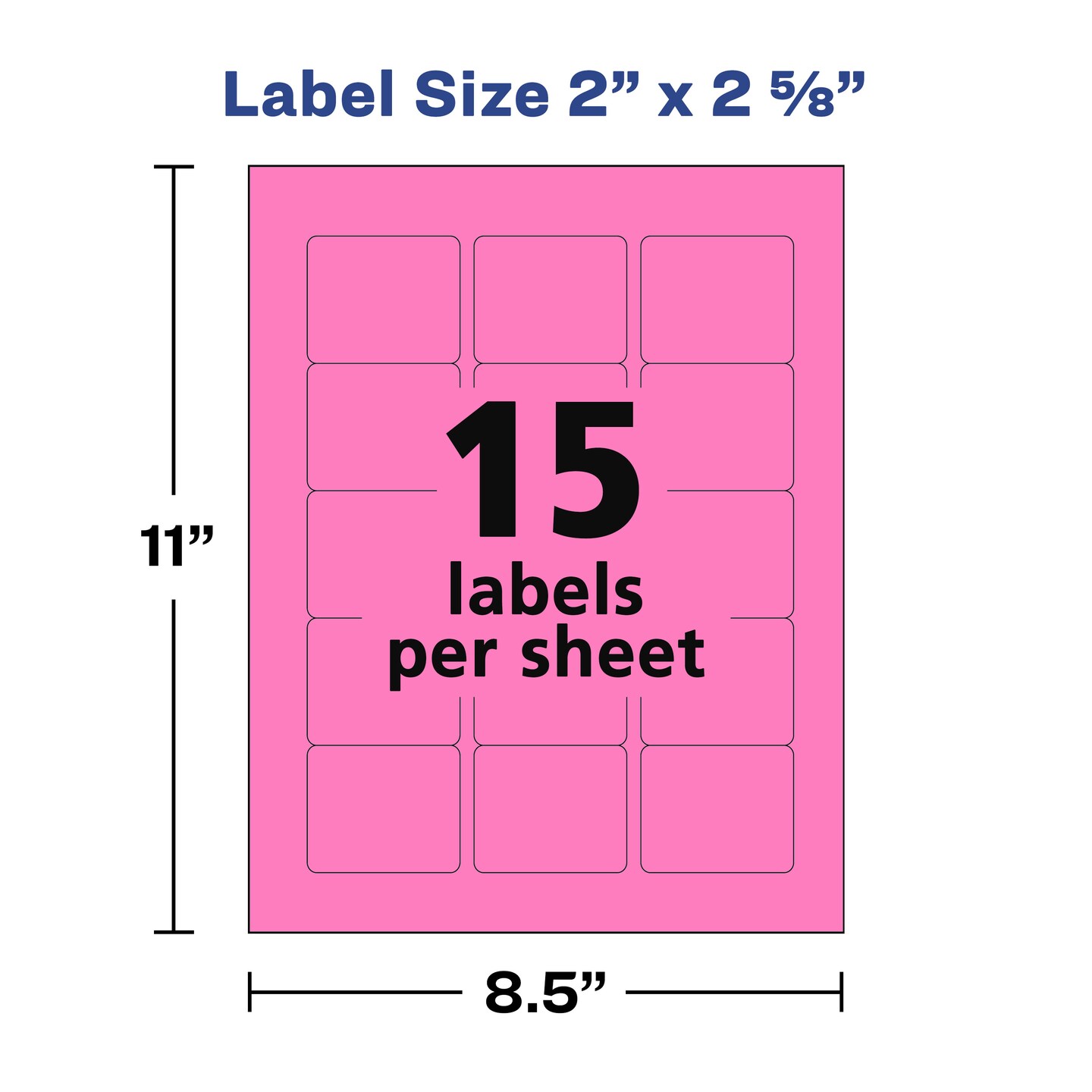 Avery Labels with Sure Feed, Assorted Bright Colors, 2&#x22; x 2-5/8&#x22;, Laser/Inkjet, 150 Labels (4331)