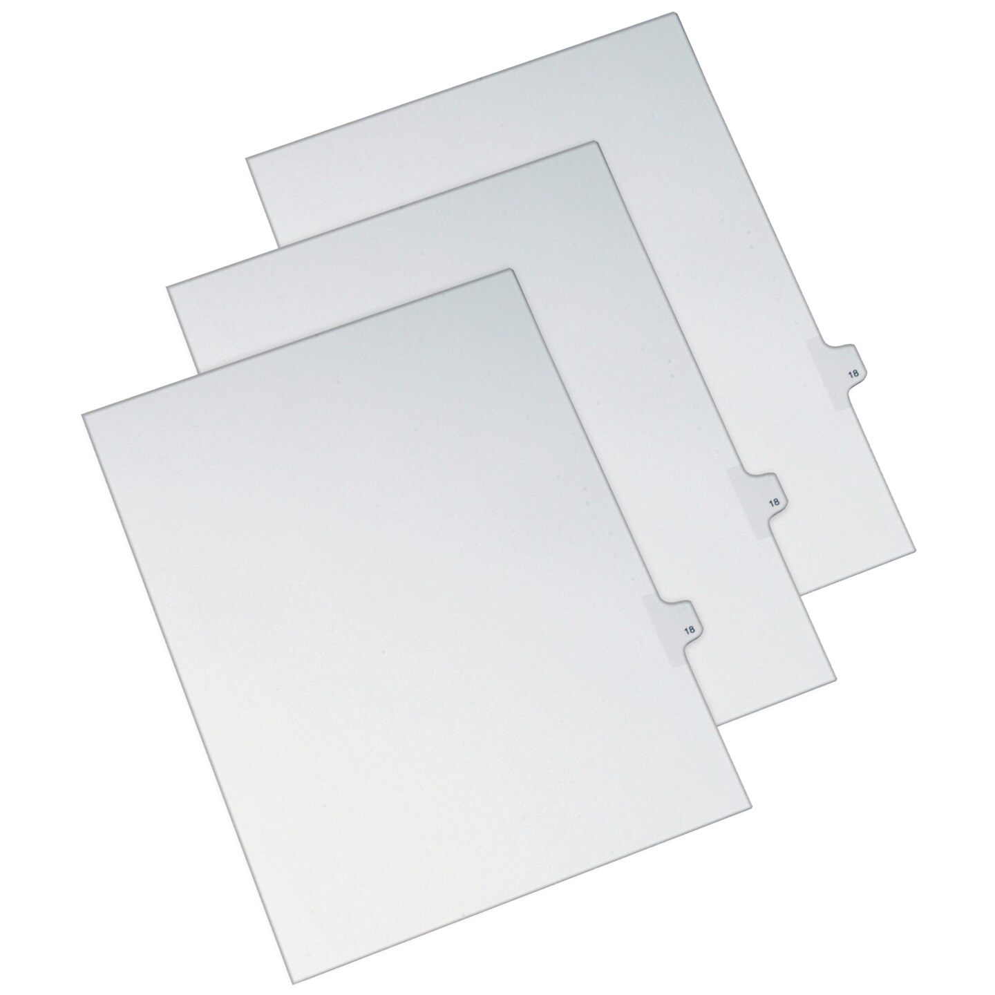 Avery Legal Exhibit Unpunched Dividers for Use with Any Binding System, Individual Number 18, 25 Side Tab Dividers Per Set, Helvetica Type, 3 Sets (21903)