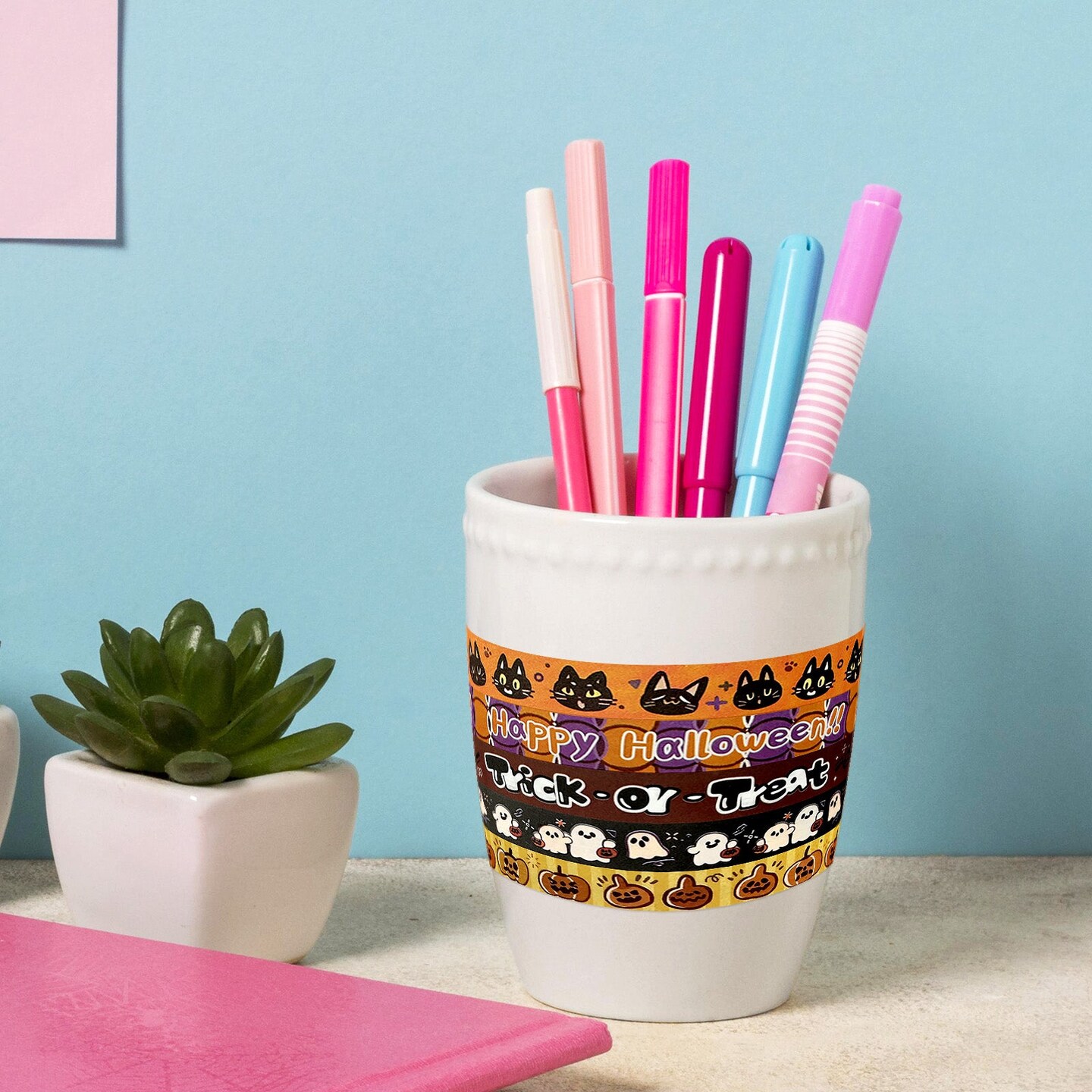 Wrapables Halloween Washi Tape for Scrapbooking, Stationery, Diary, Card Making, 11pc Trick or Treat