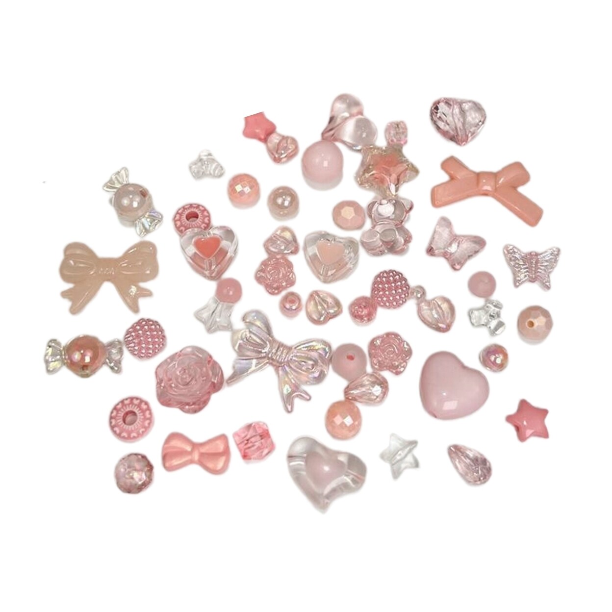 Generic 50g Loose Beads Flower Bear Mixing Style Geometric Jewelry Making Accessories Phone Case Decoration