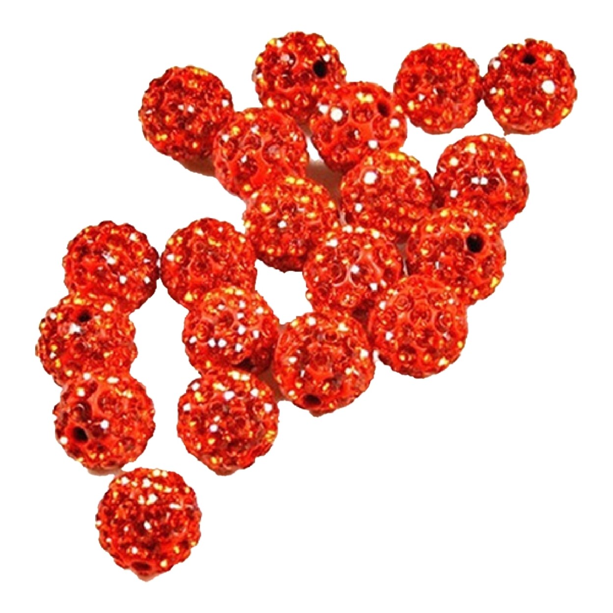 20Pcs 10Mm Czech Rhinestones Pave Clay Round Disco Ball Spacer Beads