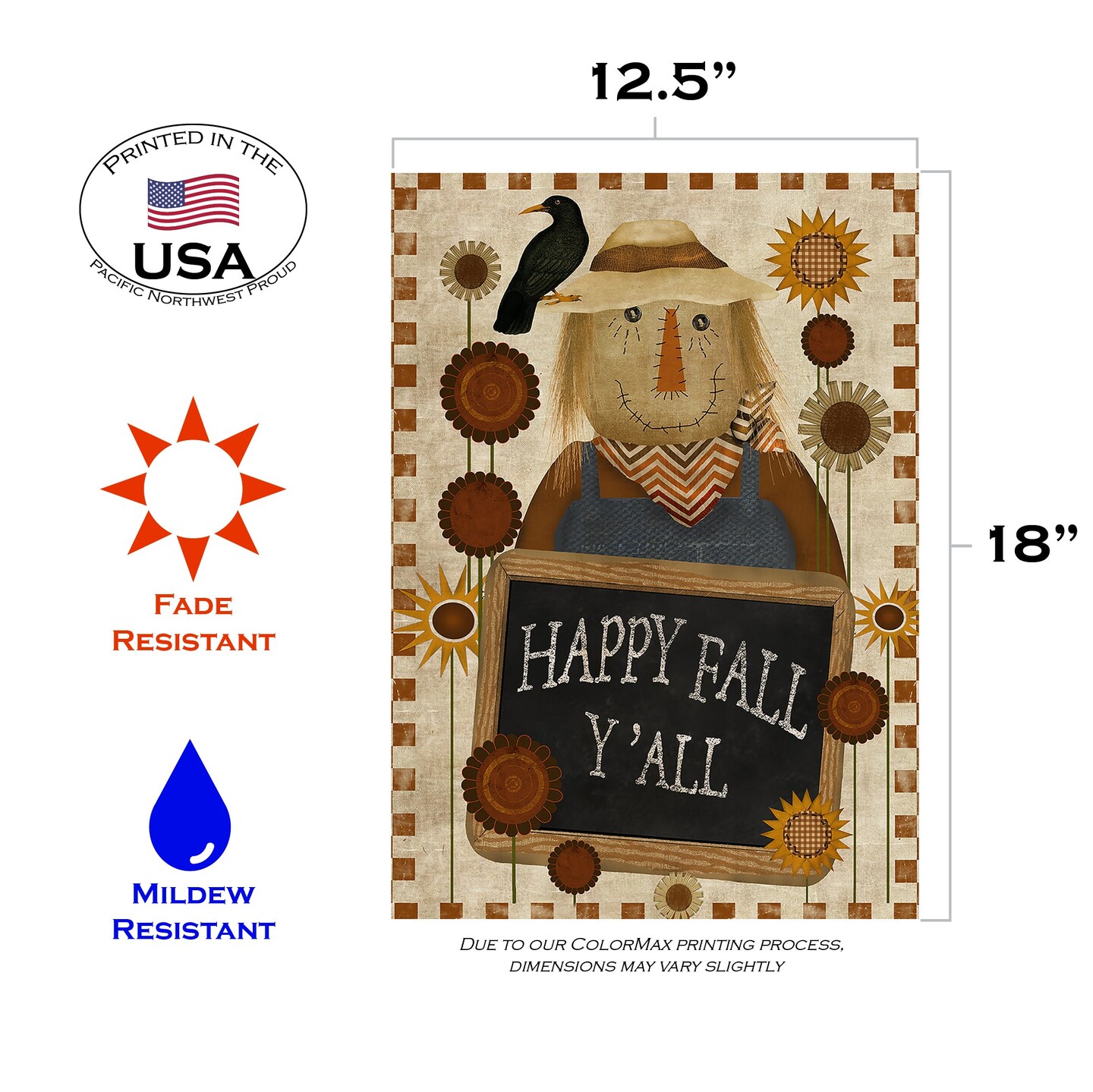 Happy Fall Y&#x27;all Decorative Fall Flag