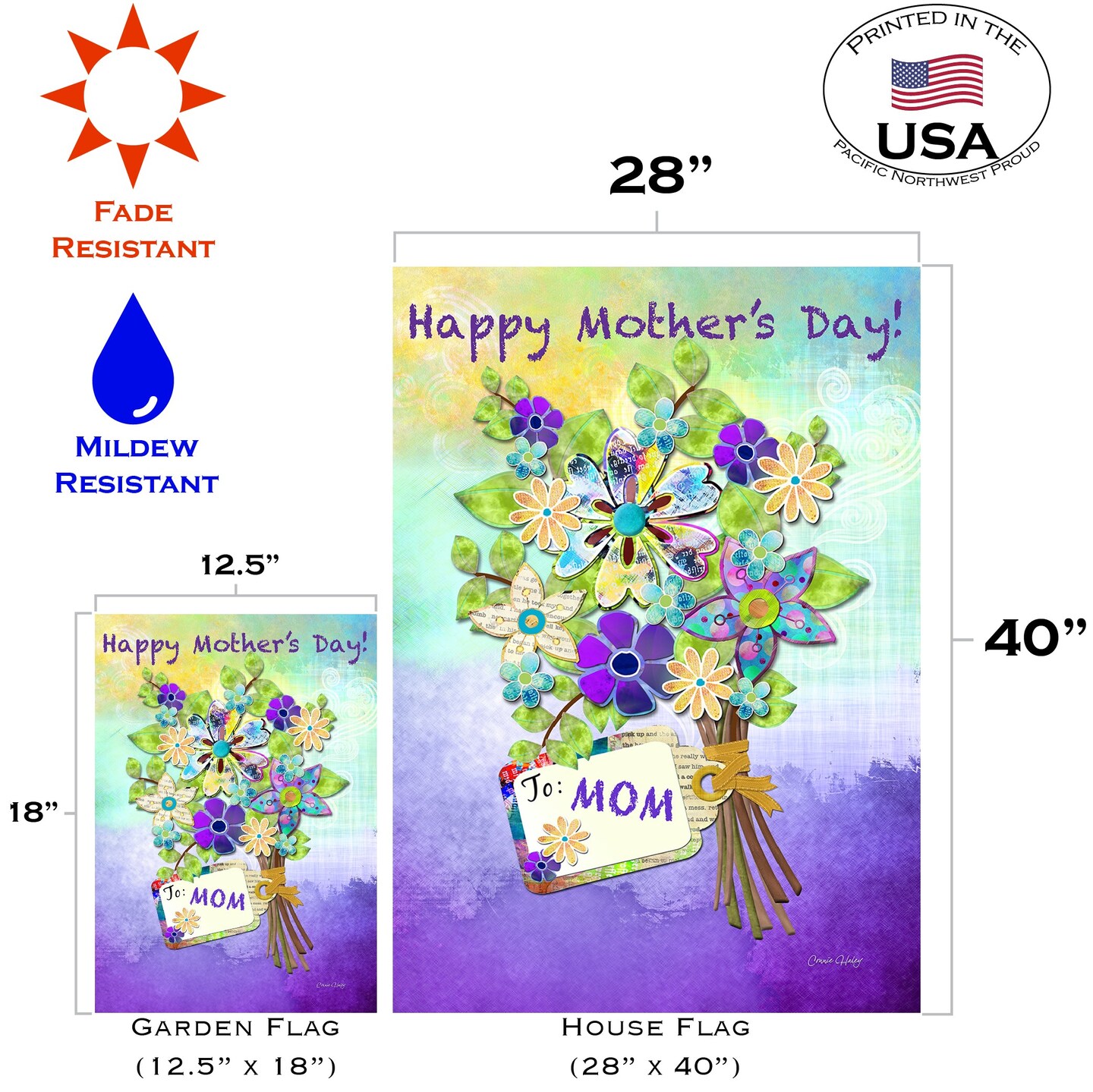 Mothers Day Bouquet Decorative Mothers Day Flag