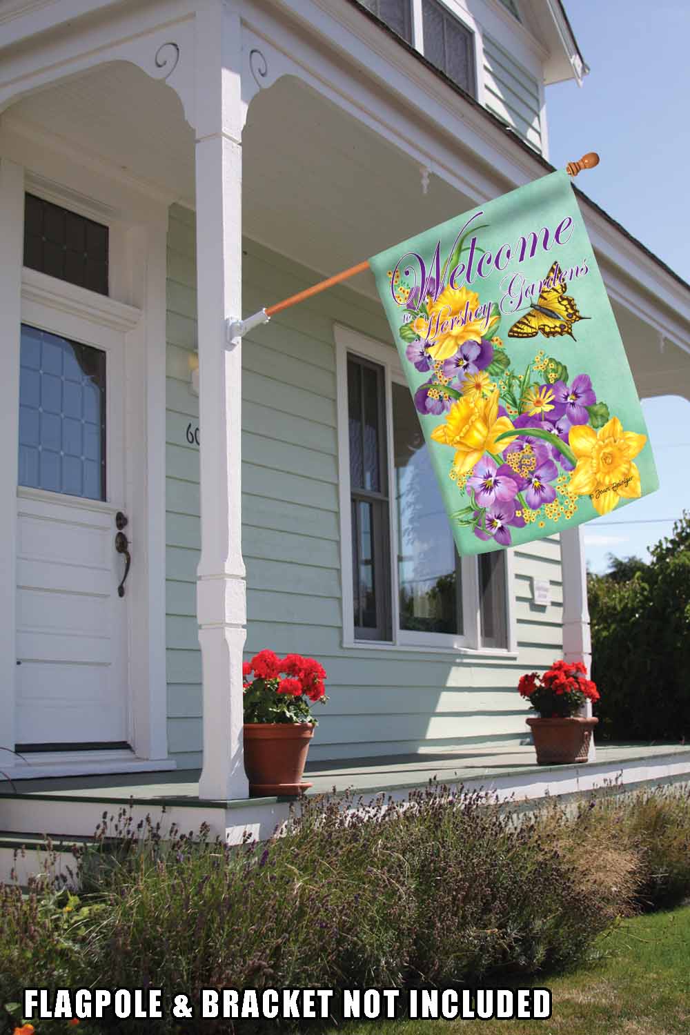 Frolic in the Flowers-Welcome to Hershey Decorative Flower Flag