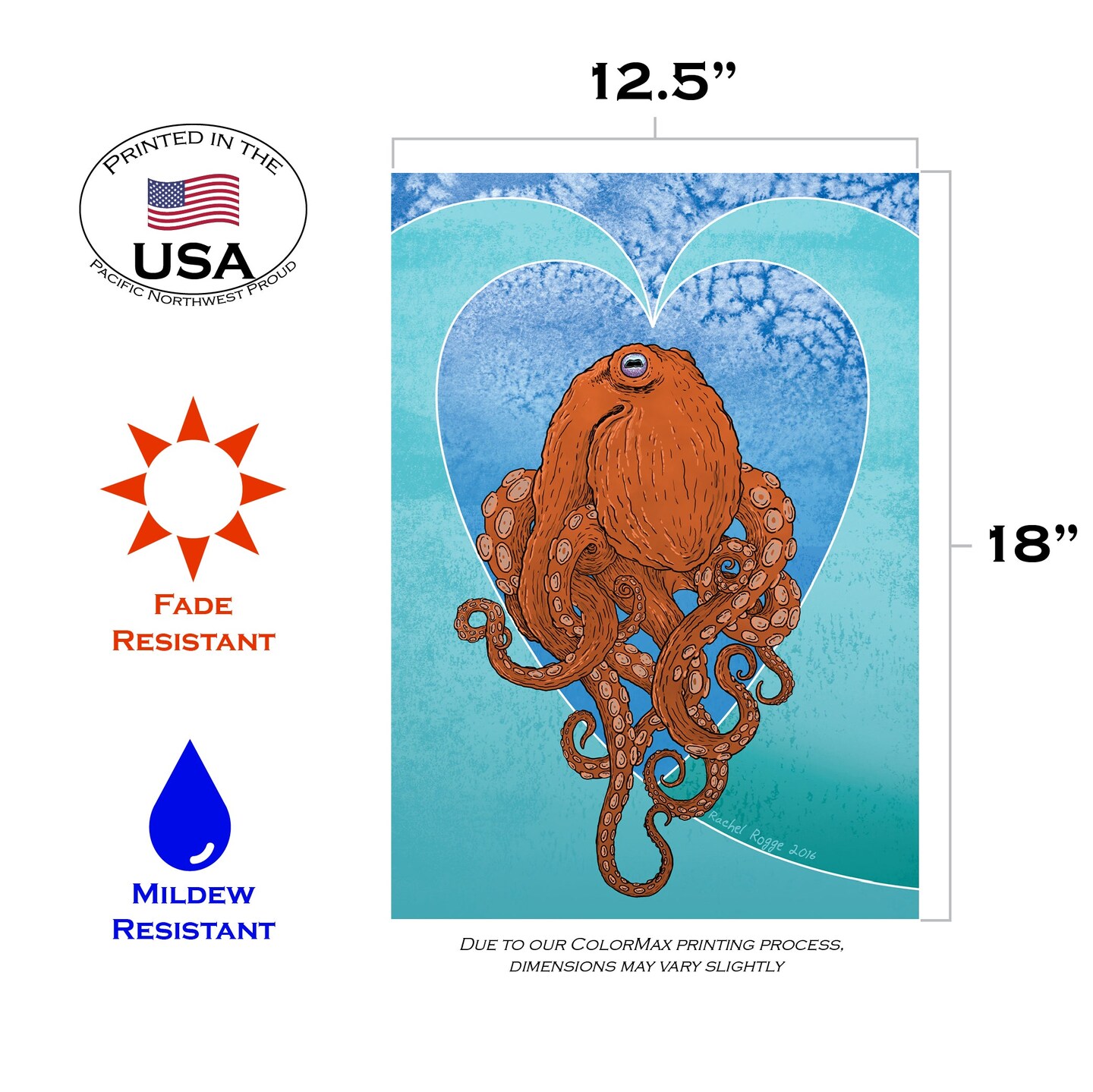 Aquatic Octopus Decorative Octopus Flag