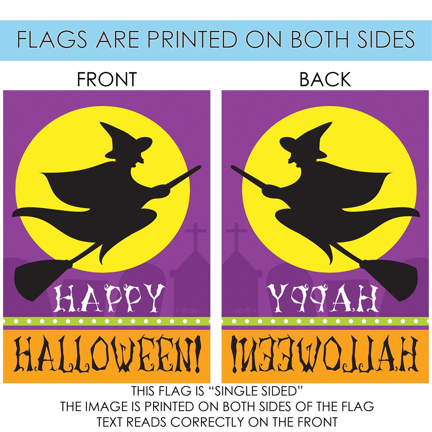 Witch Silhouette Decorative Halloween Flag