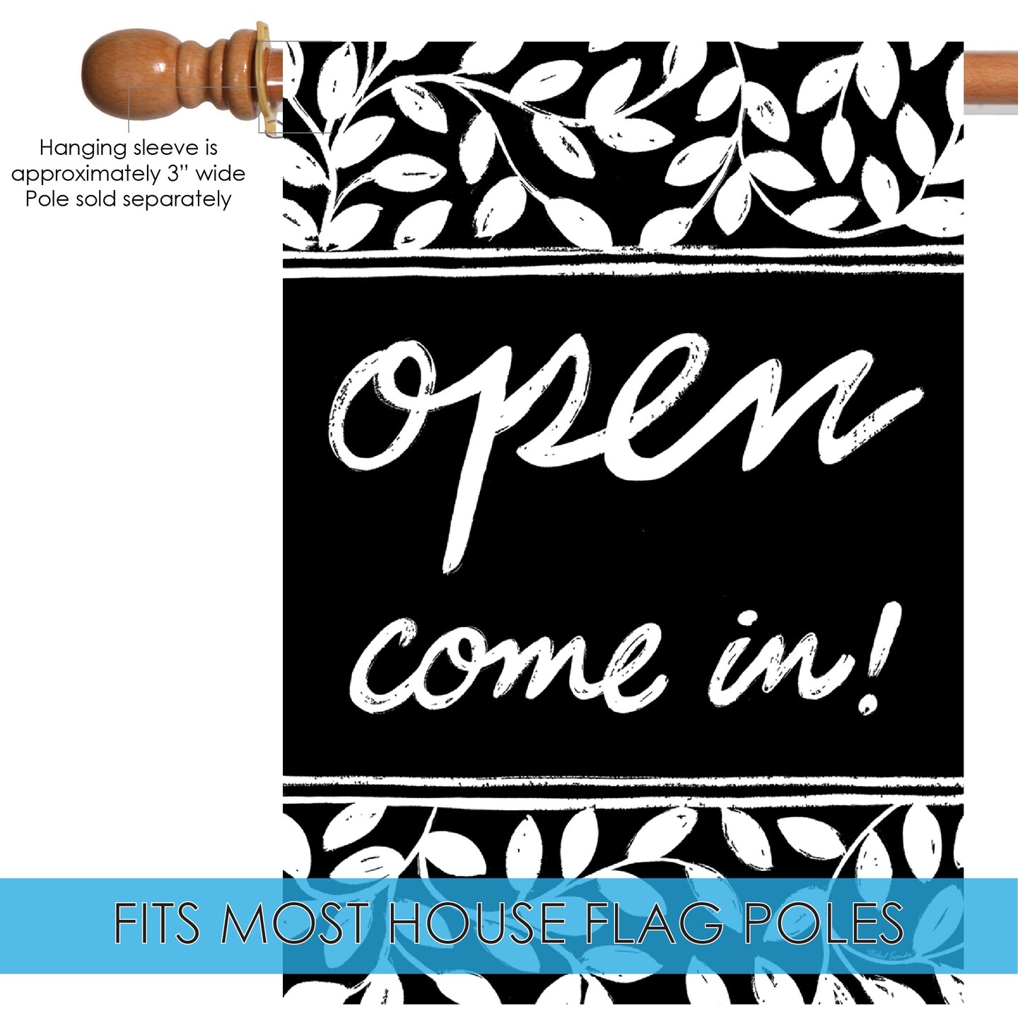 Chalkboard Open Decorative Open Flag