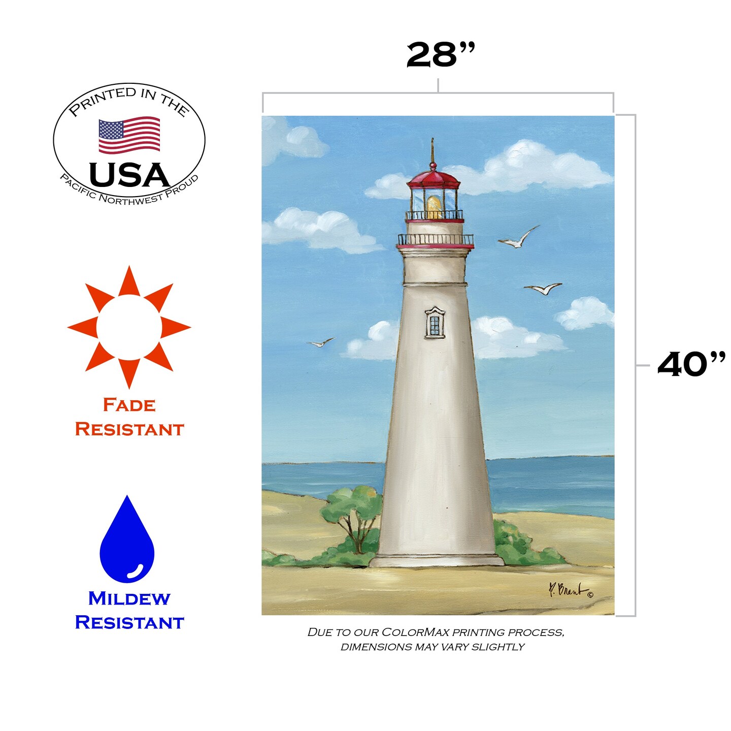 Marblehead Lighthouse Decorative Lighthouse Flag