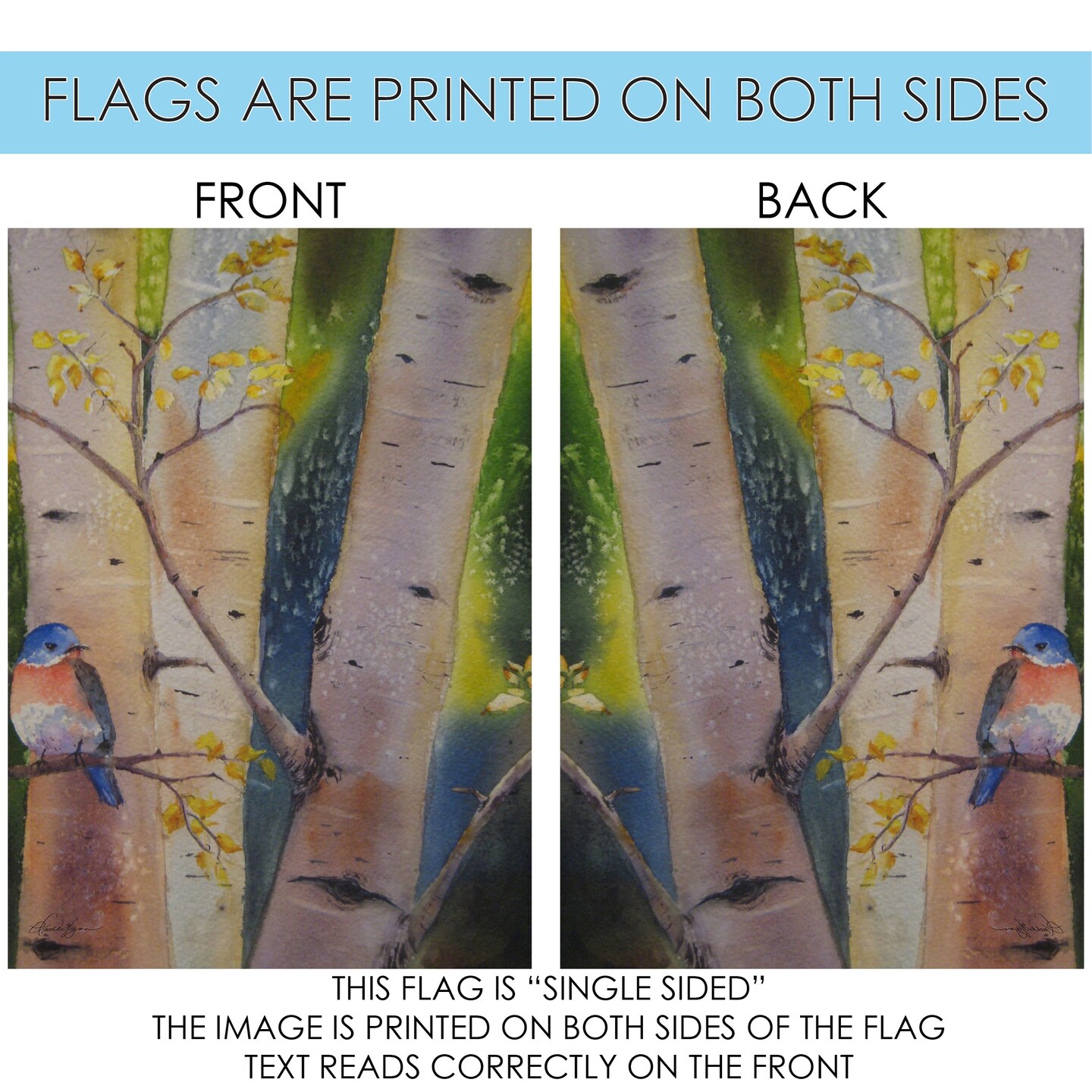 Birch Perch Decorative Bird Flag