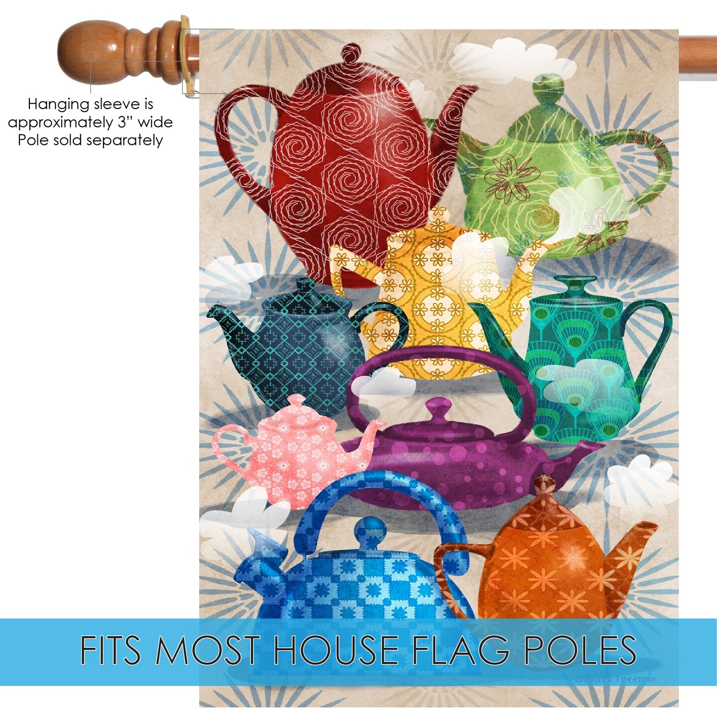 Ornate Teapots Decorative Teapot Flag
