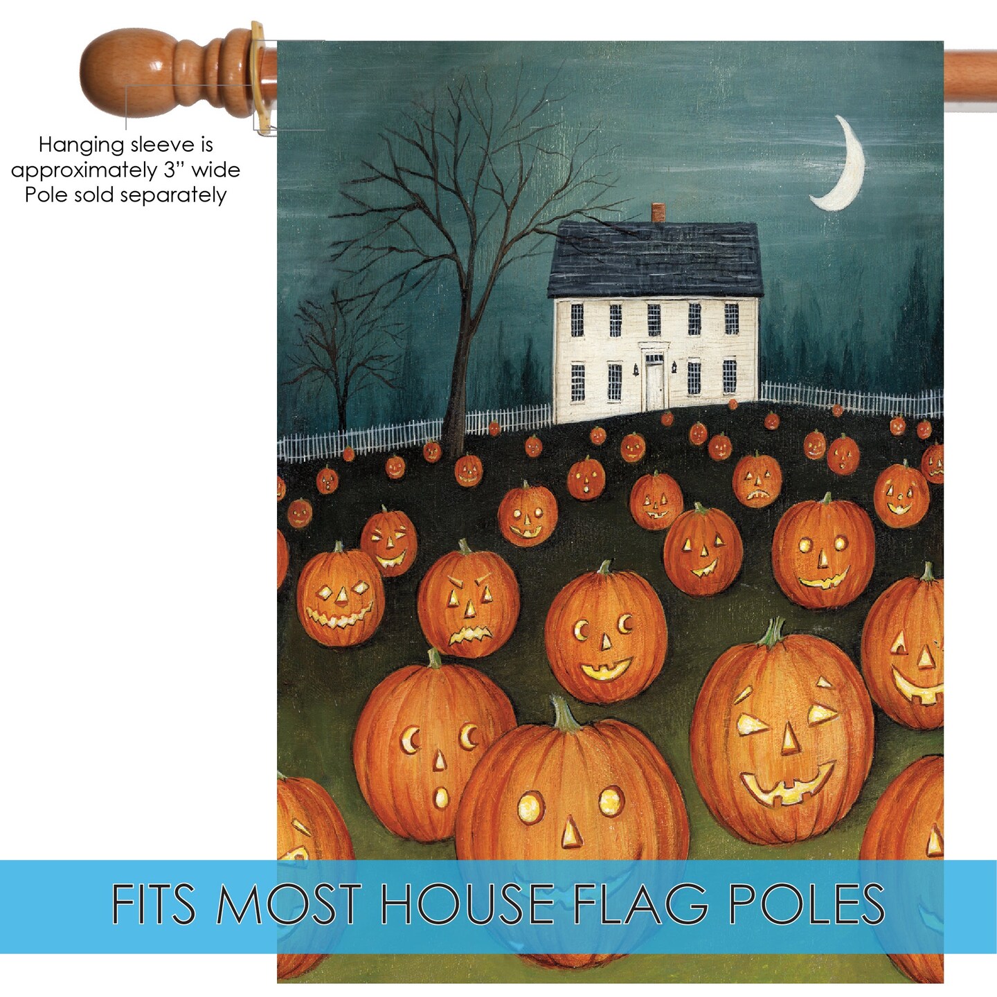Pumpkin Hollow House Decorative Halloween Flag