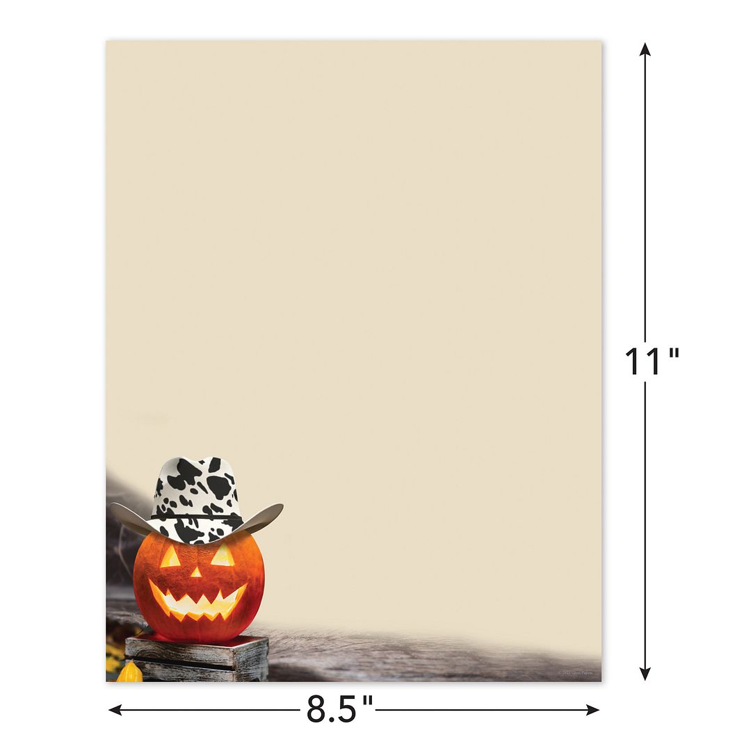 Great Papers! Cowboy Hat Pumpkin Letterhead, for Invitations, Announcements and Personal Messages, Printer Friendly 8.5" x 11", 50 Pack (2023034)