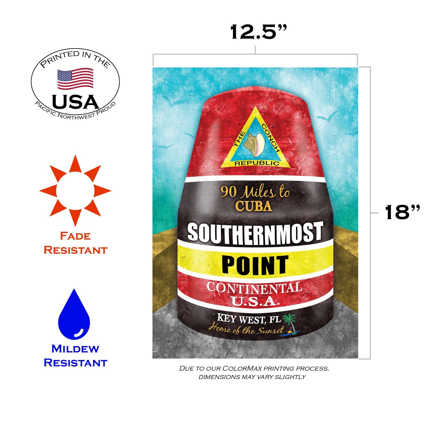 Southernmost Point Buoy Decorative Key West Flag