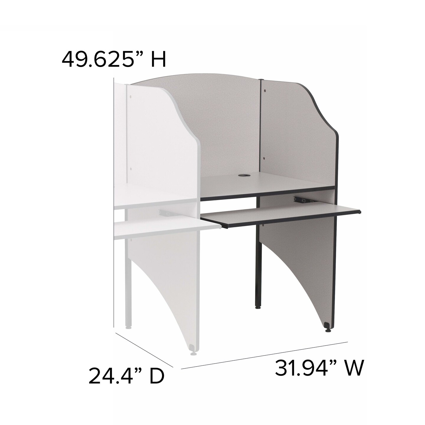 Emma and Oliver Add-On Study Carrel Home School Furniture