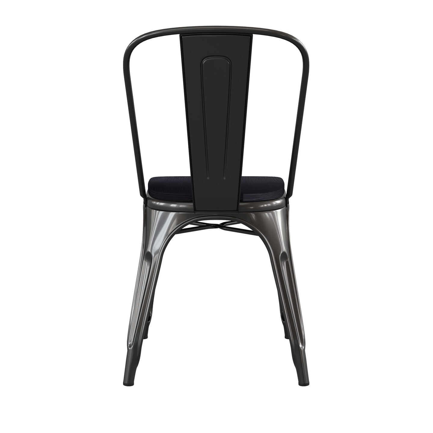 Emma and Oliver Perth Metal Stacking Dining Chairs with Poly Resin Seats for Indoor/Outdoor Use