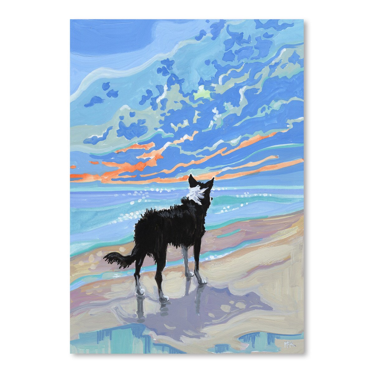 Boder Collie At Sunset by Mary Kemp  Poster Art Print - Americanflat