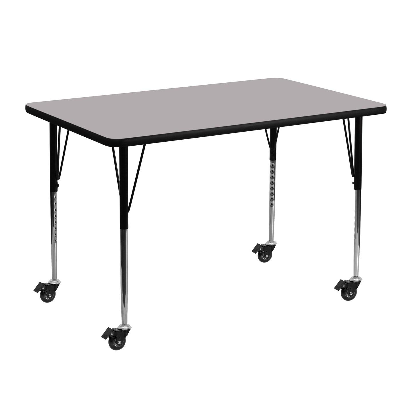 Emma and Oliver Mobile 30x48 Rectangle Laminate Adjustable Activity Table
