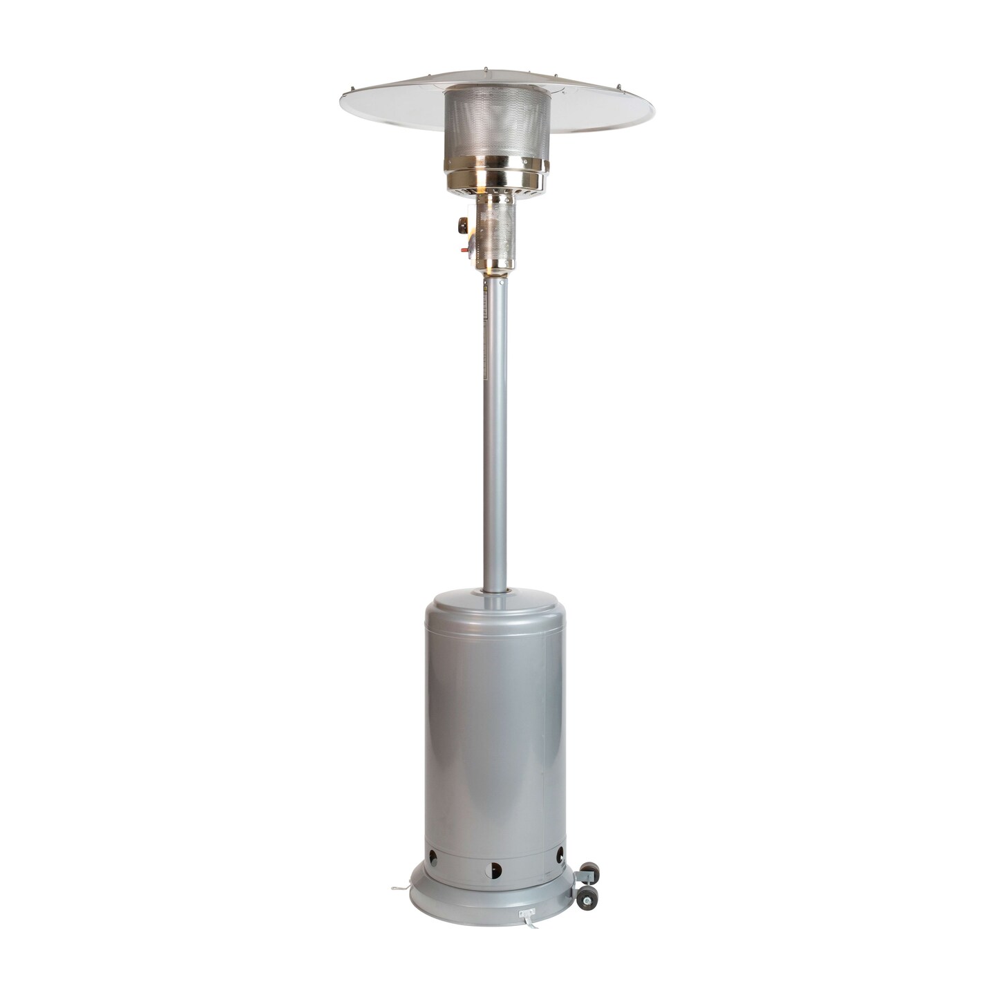 Merrick Lane Stainless Steel 7.5' Tall 40,000 BTU Outdoor Propane Patio Heater with Wheels